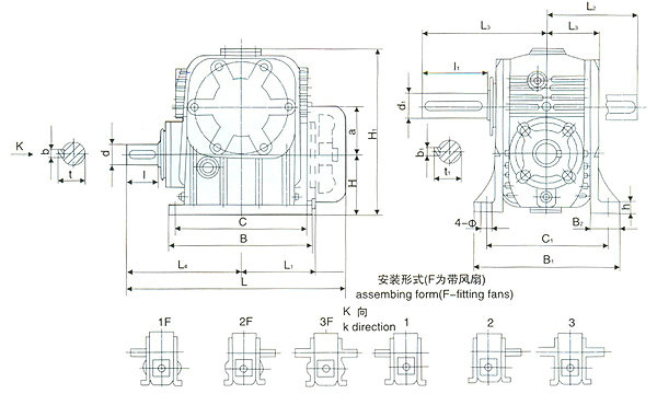 TPA平面包絡環(huán)面蝸桿減速機結構圖